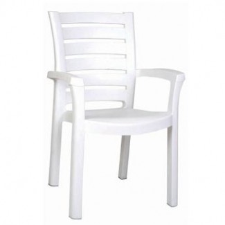 Marina Stacking Restaurant Arm Chair in White