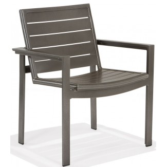 Meza Dining Chair Aluminum Slat Seat with Arms