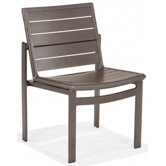 Meza Nesting Dining Chair Aluminum Slat Seat Without Arms