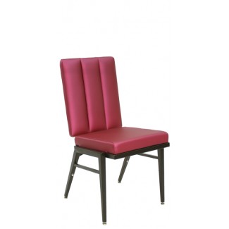 Stacking Steel Side Chair with Vertical Channel Inside Back and Square Tapered Leg CF5504 