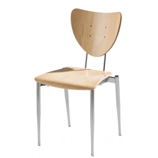 Cafe Flex Triangle Side Chair with Wood Seat and Back