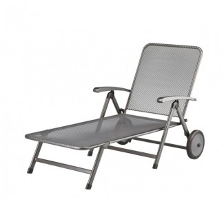 Wrought Iron Hospitality Chaise Lounges Vigo Multi Position Lounger with Wheels