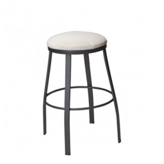 Universal Wrought Iron Backless Bar Stool with Attached Seat