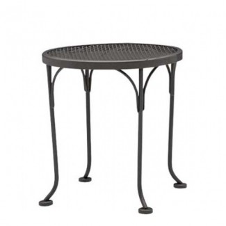 17" Round Wrought Iron Mesh Top End Table