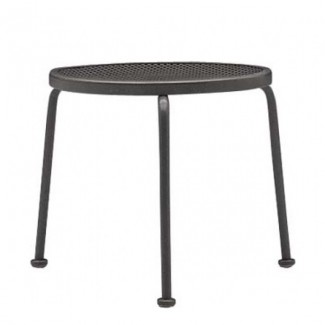 17" Round Wrought Iron Mesh Top Stacking End Table