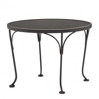 24" Round Wrought Iron Mesh Top End Table