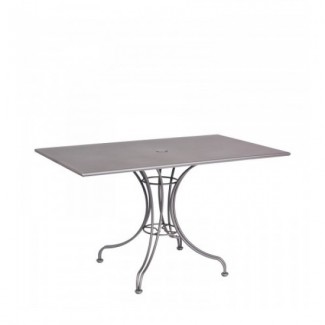 Solid 30" x 48" Rectangular Umbrella Table - Ornate Base