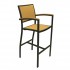 Mediterranean Aluminum Bar Stool with Woven Seat and Back