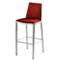 Aluminum Bar Stool with Upholstered Seat and Inner Back