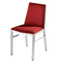 Aluminum Side Chair with Upholstered Seat and Inner Back