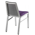 Aluminum Side Chair with Upholstered Seat, Back and Waffle Back Design
