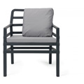 Aria Restaurant Club Chair in Anthracite with Grey Cushions