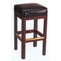 Backless Beech Wood Bar Stool 3150P with Square Upholstered Seat
