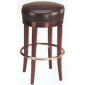 Backless Beech Wood Bar Stool 3170P with Round Upholstered Seat