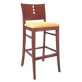 Beechwood Bar Stool BS-430UR with 3 Vertical Squares