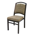 Bolero Curve Back Aluminum Nesting Side Chair with Handgrip Bar