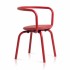 Eco Friendly Indoor Restaurant Furniture Emeco Parrish Series Side Chair - Red Powder Coat Red Leather