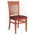 Beech Wood Side Chair 850P with Vertical Slat Back and Upholstered Seat 850P
