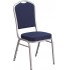 Crown Chair with Navy Fabric and Silver Frame