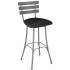INdustrial Restaurant Bar Stools Unity Swivel Barstool With Upholstered Seat Metal Back