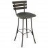 Industrial Restaurant Bar Stools Unity Swivel Barstool With Upholstered Seat Wood Back