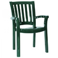 Malibu Stacking Restaurant Arm Chair in Green