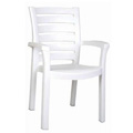 Marina Stacking Restaurant Arm Chair in White