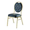Omega I Steel Stacking Side Chair with Button Tufting 569BT