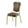 Como Hourglass Back Aluminum Stacking Side Chair with Handgrip