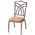 Como Open Crown Back Aluminum Stacking Side Chair with Hourglass Design