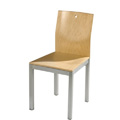 Square Side Chair with Wood Seat