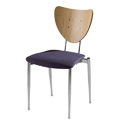 Cafe Flex Triangle Side Chair with Upholstered Seat and Wood Back