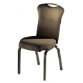 Vario Flared Back Aluminum Stacking Side Chair with Reeded Frame and Handgrip