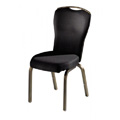 Vario Semi-Flared Back Aluminum Stacking Side Chair with Reeded Frame and Handgrip