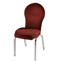Vario Rounded Flare Back Aluminum Stacking Side Chair with Smooth Frame