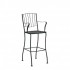Aurora Wrought Iron Bar Stool with Arms