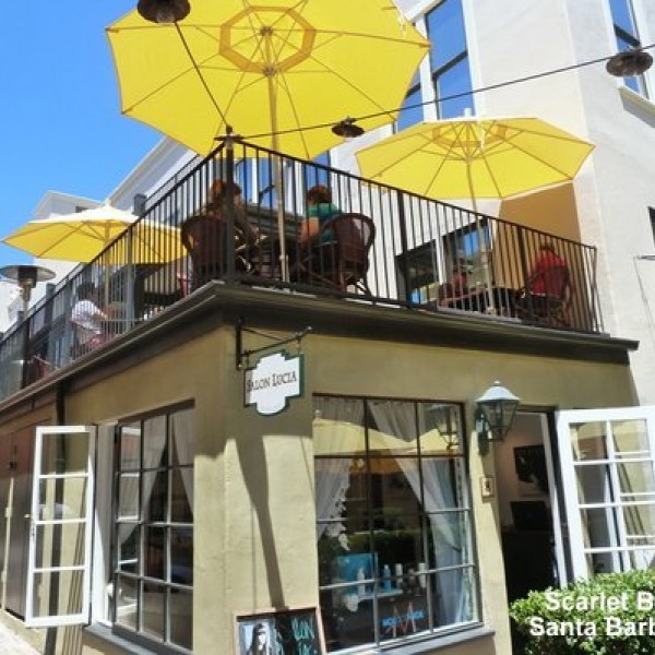 Cafe market umbrellas offer shade
