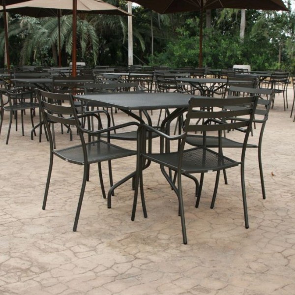 Outdoor restaurant wrought iron chairs