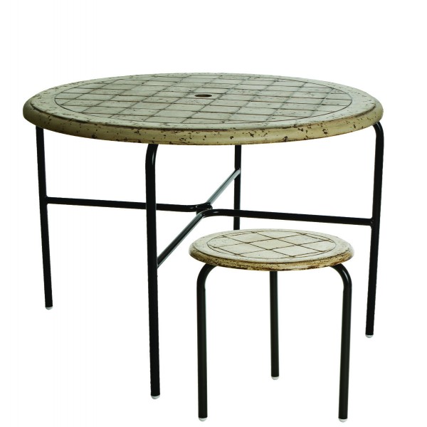 18" Round Cobblestone Fiberglass Side Table