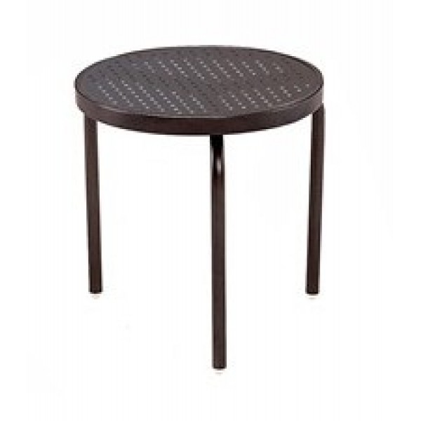 18" Round Stamped Aluminum Top Side Table