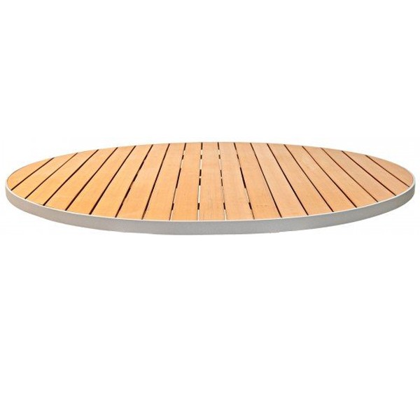 24 In Round Faux Teak Tabletop, Round Aluminum Table Top
