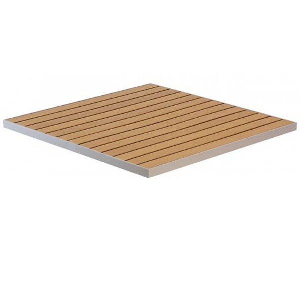 32" Square Faux Teak / Aluminum Edge Table Top