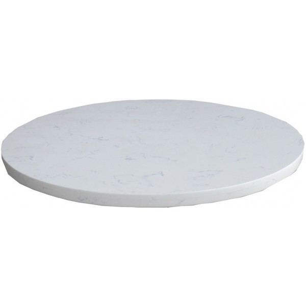 36 Round Quartz Carrara Tabletop