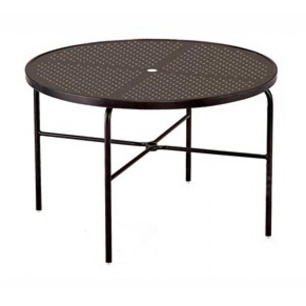 42" Round Stamped Aluminum Top Dining Table
