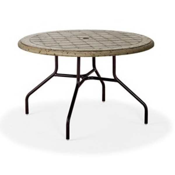 48" Round Cobblestone Fiberglass Top Dining Table