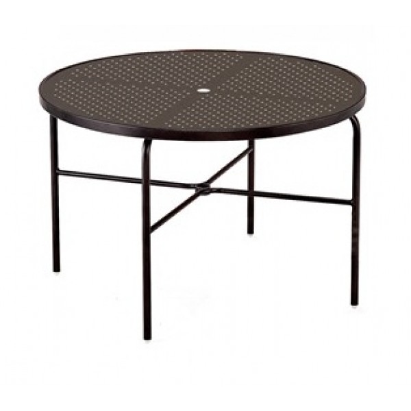 48" Round Stamped Aluminum Top Dining Table