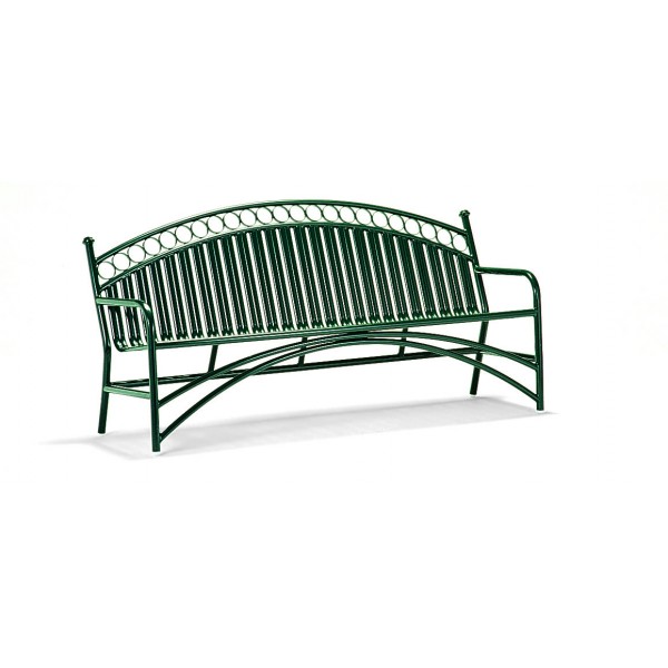 6' Arched Back Commercial Steel Bench - Powder Coated