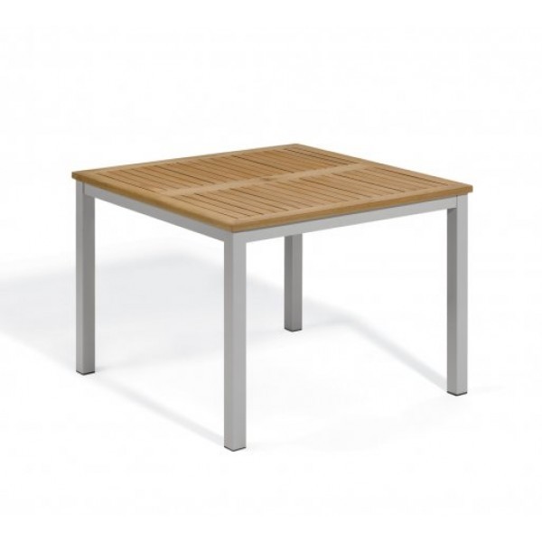 Aluminum And Wood Composite Restaurant Dining Tables Carrillo 39" Table - Tekwood Natural