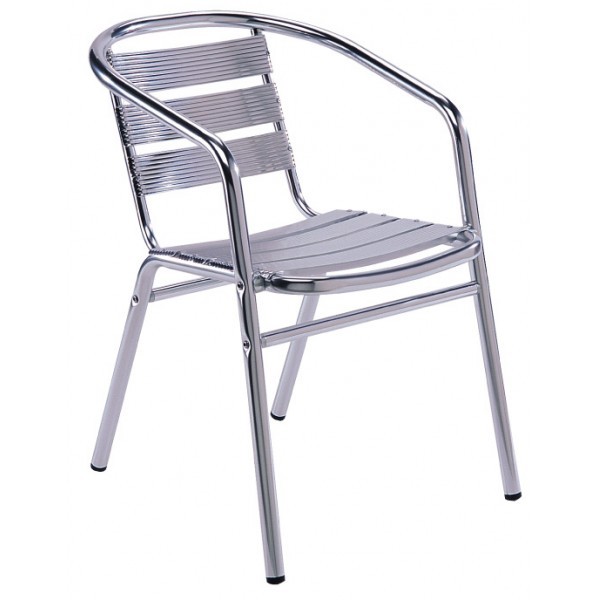 Aluminum Restaurant Armchairs Aluminum Arm Chair With Aluminum Slats AL-02 
