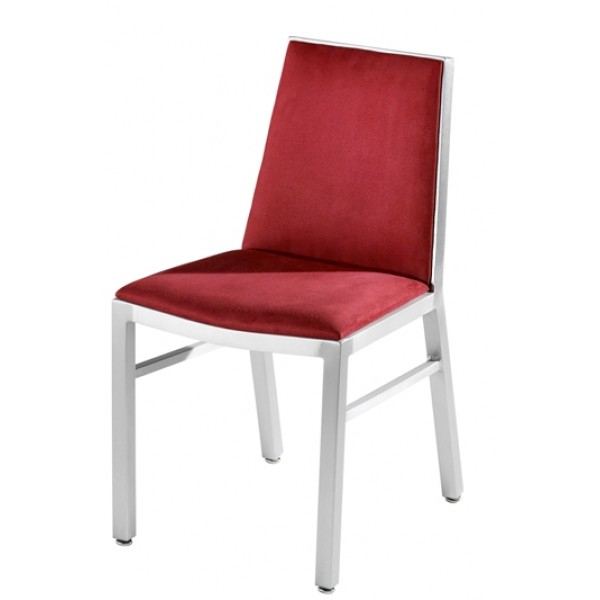 Aluminum Side Chair with Upholstered Seat and Back